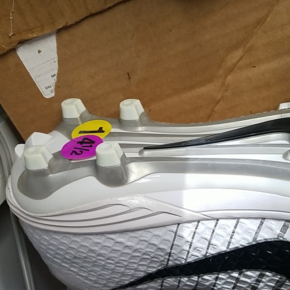 Nike Force Lunarbeast Elite TD Football Cleats Size 14.5 White/Silver 779422-100 - Picture 9 of 12
